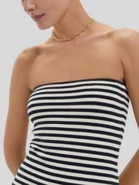 Tuckernuck Black and White Striped Strapless Tube Top